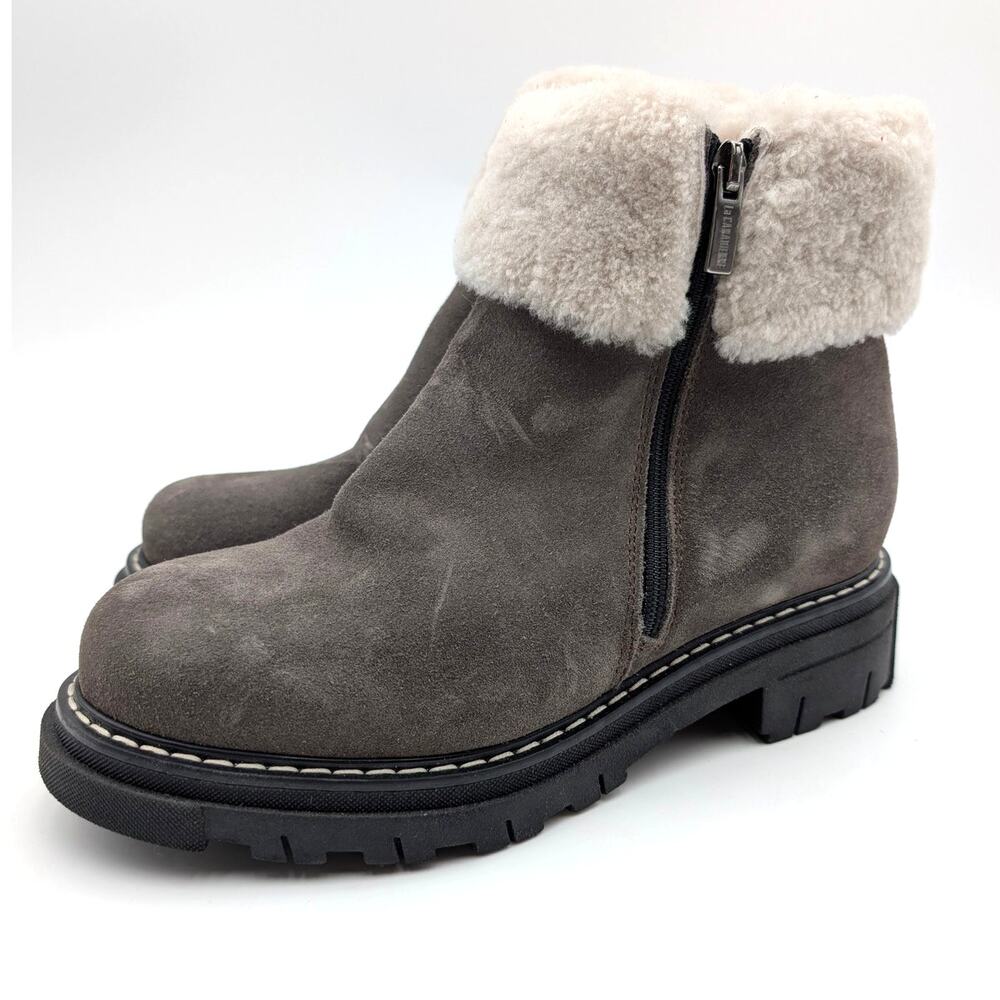 La Canadienne Declan Waterproof Genuine Shearling Boots Cement Size US5.5M EU36